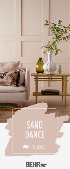 Pale Pink Beige Paint Color Sand Dance, Dance Room, Behr Paint Colors, Interior Design Minimalist, Behr Paint, Room Paint Colors, Bohol