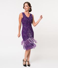 Flapper Dresses & Quality Flapper Costumes 1920S Style Purple Beaded Fringe Sleeveless Hollywood Cocktail Dress $198.00 AT vintagedancer.com Dresses 1920s Style, Flapper Outfit, Gatsby Party Dress, Great Gatsby Dresses, Flapper Dresses, Retro Fashion Outfits, 1920s Style, 1920s Flapper Dress