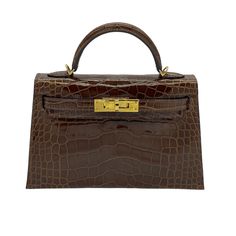 Hermès Kelly II Sellier Mini 20 Missi Alligator Miel Brown Gold Hardware Kelly Brown, Hogwarts Dr, Mini Kelly, Hardware Gold, Watch Necklace, Old Money, Brown Gold, Alligator, Gold Hardware