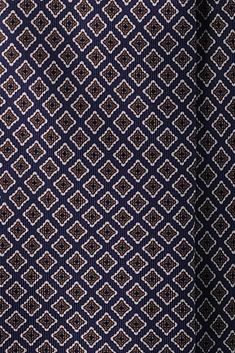 3-Fold Ornamental Pattern Printed Silk Tie - Navy/Off-White/Mustard/Royal Blue - Brunati Como Ornamental Pattern, Luxury Ties, Print Inspiration, Italian Fabric, Printed Silk, Lake Como, Jacquard Fabric, Textile Patterns, Textile Prints