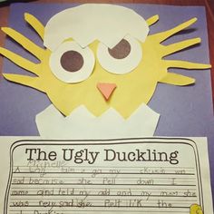 the uglily duckling craft is made with construction paper