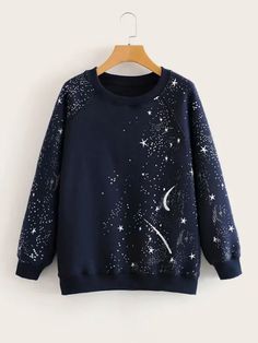 Raglan Sleeve Sweatshirt, Galaxy Print, Raglan Sleeve, Outfit Inspirationen, Sweatshirt Fashion