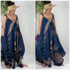 The Palima Romper Azure/Smoke/Mauve Beach Ready Tropical Bohemian Wide Leg Jumper V Neck V Back Shoulder Tie Beach Cover Up To Boardwalk Spring Summer Romper Rayon Material Handmade Each Romper Is A Unique Pattern With In The Tie Dyed Colors. One Size Fist Most Sizes Up To A Xxl Length Of Legs Determined With How You Choose To Tie Up The Straps. Pockets Condition : New With Tags Apx. Measurements: Length: 55" Inches From Top Of Chest To Hem Edge 4 Shoulder Tie Straps 20" Each V Neck Point To Crotch 24" Width: Inseam 38" Wide Leg Opening Width Flat 32" Armpit To Armpit 27" New With Tags Smoke Free Pet Free Home Summer Romper, Gypsy Overalls, Shoulder Tie Jumper, Wide Leg Cove Flowy V-neck Jumpsuits And Rompers For Vacation, Flowy V-neck Jumpsuit For Vacation, Flowy V-neck Jumpsuits And Rompers For Beach, Flowy V-neck Jumpsuit For The Beach, Flowy V-neck Jumpsuits And Rompers For Summer, Bohemian Jumpsuits And Rompers With Pockets For Beach, Bohemian Jumpsuits And Rompers For Beach Vacation, Bohemian Sleeveless Jumpsuits And Rompers For Loungewear, Bohemian Summer V-neck Jumpsuits And Rompers