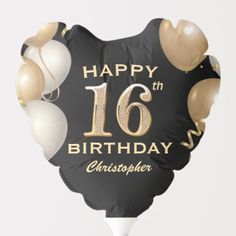 $10.95 | 16th Birthday Party Black and Gold Balloons #birthday party, happy birthday, black and gold glitter balloons, modern elegant simple confetti milestone, bling sparkling bokeh golden bday, kids birthday, boy girl child children birthday, 16th birthday, sixteenth birthday, sweet sixteen 16 years old Birthday Party Black And Gold, Gold Glitter Balloons, Golden Bday, Happy Birthday Black, Black And Gold Balloons, 95 Birthday, Glitter Balloons, Sixteenth Birthday, 23rd Birthday