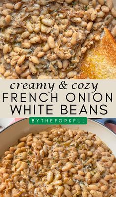 creamy and cozy french onion white beans are the perfect side dish for any meal or appetizer