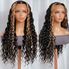 ※Hair Material: 100% Virgin Human Hair Wig, Can be Dyed and Ironed by Your Favor ※Hair Color: TL27 ※Hair Grade: Klaiyi Hair, Virgin Hair, Deep Wave Hair, Medium Luster, Bleach/Dye Friendly ※Hair Length: 14 to 26 inches are available, Very Soft, Healthy, and Thick ※Lace Part: 13x4 Lace Front Wig ※Cap Size: 22-22.5 inches(54-58cm) Average Size Blonde Highlights Deep Wave Wig, Curly Blonde Highlights Wig, Honey Blonde Curly Wig, Blonde Highlight Water Wave Wig, Wet And Wavy Honey Blonde Human Hair Wigs, Affordable Wigs, Honey Blonde Highlights, Remy Hair Extensions, Deep Wave Hairstyles