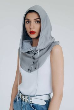 A waterproof hodded scarf with lining from cotton jersey. Such a hood can be taken on a hike, for a walk with your dog, or for a bike ride. Every item has metal snaps closure and it has a cotton cord along the front opening to adjust its circumference. Sizes -Dimentions: In the photo, the male model and the female model are wearing the same S: The height of the hood (from the shoulders to the top of the head) -35cm=14'' Hood depth-29cm=11.5'' Collar height-22cm=9'' size M The height of the hood (from the shoulders to the top of the head)-37cm=15'' Hood depth-31cm=12.5'' Collar height-22cm=9'' A customer size, style and colors you can order here https://www.etsy.com/listing/1083522042/waterproof-hooded-scarf-rainproof-warm?click_key=a4ce09ac2841f39728aa3dcadebdb8955006b289%3A1083522042&clic Sewing A Hood Diy, Outdoor Hooded Balaclava With Drawstring, Fall Adjustable Hooded Balaclava, Outdoor Balaclava With Drawstring Hood, Hooded Balaclava For Outdoor Fall Activities, Hooded Balaclava For Fall Outdoor Activities, Hooded Fall Balaclava For Outdoor, Casual Balaclava With Drawstring Hood For Outdoor, Casual Windproof Hooded Balaclava