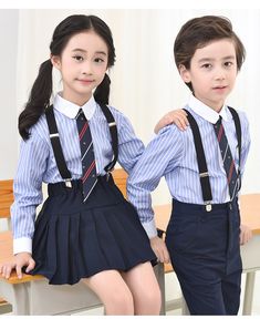 Kid Dress, School Shorts, Boutique Clothes, Blue Striped Shirt, School Building, School Uniforms, Short Sleeve Shirts