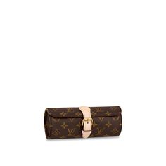 LOUIS VUITTON® - 3 Watch Case - Brown Luxury Watches With Leather Strap And Round Case, Luxury Watches With Leather Strap, Luxury Brown Travel Watch, Louis Vuitton Travel Luggage, Lv Watch, Luxury Travel Accessories, Leather Travel Accessories, Travel Luggage Set, Louis Vuitton Travel