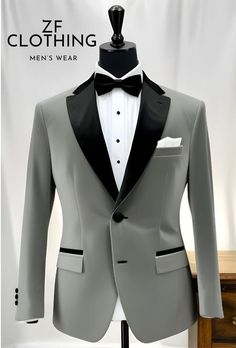 Men Suits Grey Velvet Black Lapel 2 Piece Tuxedo Slim Fit Elegant Formal Fashion Suits Groom Wedding Party Suit Bespoke For Men Item Include (Coat+  Pant) Fabric:- Imported, Premium Color:- Grey Velvet Color Lapel :- Black Color Pants :- Grey Velvet With Black Stripes  Dry Clean Recommended The suit is for wedding, Party, Proms, and Many Occasions. We make the suit according to our Standard size chart, If you are not sure about your size/measurement,  please give your body measurement in inches, Grey Wedding Suits For Men, Grey Tuxedo Wedding, Wedding Suits Men Blue, Suits Groom, Grey Suit Wedding, Grey Tuxedo, Dress Men, Wedding Dress Men