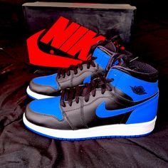 Brand New With Box Never Worn Air Jordan 1 High Og Royal (2013) Gs. Air Jordan 1 Retro High Og Hyper Royal, Racer Blue Jordans, Air Jordan Royal Blue, Game Royal Jordan 1, Jordan 1 Racer Blue, Jordan Aj 1 Mid, Jordan Retro 1 Low, Jordan 1 Black, Jordan Spizike