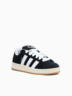 Campus 00s Black White leather Black And White Adidas Campus, Addidas Shoes Campus 00s, Addidas Shoes Campus, Campus 00s Black, Adidas Gazelle Black, Adidas Campus Shoes, Campus Shoes, Kpop Fits, Pretty Shoes Sneakers