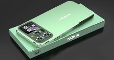 an open nokia cell phone in a green box