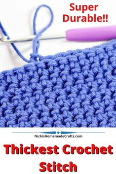 the crochet stitch is being worked on