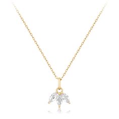 This dainty 14k gold Amira Necklace is quite stunning and elegant. This triple marquise white topaz cluster gleams and shines brilliantly in the light. Perfect for stacking and daily wear. - forever piece - modern - dainty Details: Material: 14k solid gold pendant and chain with white topaz Measurements: 16in with 2in extender (adjustable 16-18in) Pendant: 8mm Hypoallergenic Ships from a small business Style: Minimalist, dainty, modern - Will not turn skin green! - Style: Minimalist - Ships the White Topaz Necklace, 18k Gold Bracelet, Gold Topaz, Topaz Pendant, Buy Earrings, Business Style, Topaz Necklace, Dainty Gold Necklace, Gold Charm Necklace