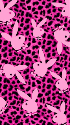 pink and black rabbit silhouettes on leopard print fabric by the yard for club fabrics