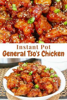 the instant pot general tso's chicken is ready to be eaten in less than 30 minutes