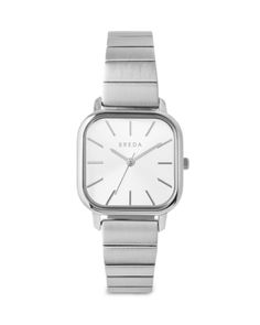 Breda Esther Watch, 26mm Square Watch, White Silver, Jewelry Accessories, Pick Up, Buy Online, In Store, Free Shipping, Silver, White