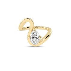 a yellow gold ring with an oval cut diamond