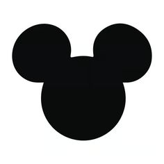 a black mickey mouse head on a white background