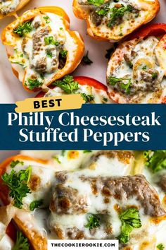 the best philly cheesesteak stuffed peppers are so good and easy to make