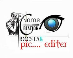 the name and logo for rocstar pic editor, which includes an eye with a golf ball in it