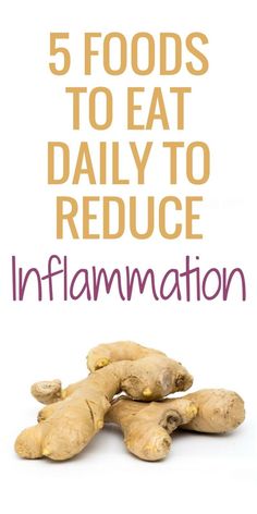 Eat these 5 anti-inflammatory foods daily to get rid of inflammation. Inflammation is linked to depression, difficult weight loss and a number of age-related diseases like cancer, cardiovascular disease & Alzheimer’s. These 5 anti-inflammatory foods are low in calories and you can add them to your smoothies, salads and almost any healthy meal. Click through to discover their health benefits and how to use them. Get Rid Of Inflammation, Anti Diet, Smoothies Vegan, Inflammatory Diet, Low Fat Diets