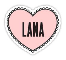 a pink heart with the word lana written in black on it's bottom corner