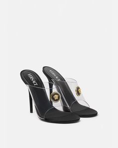 Versace Vagabond Mules | VERSACE Versace Slides, Versace Heels, Versace Sandals, Versace Home, Versace Accessories, Fancy Shoes, Swag Shoes, Boutique Online, Gianni Versace