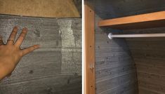 How I used adhesive foam "wood plank" wall panels used to add extra insulation to my RV closet. Cheap Insulation Ideas Diy, Rv Insulation, Insulation Ideas, Cheap Insulation, Refrigerator Makeover, Sliding Mirror Closet Doors, Decorating Your Rv, Rv Inspiration, Closet Clothes Storage