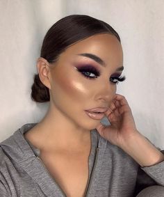 Social Glam Makeup, Makeup Novia, Exotic Makeup, Romantic Makeup, Brunette Makeup, Purple Eye Makeup