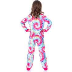 Step into a world of mystery and comfort with the Scooby-Doo Girls' Tie-Dye Flower Power Union Suit! This footless sleep pajama is perfect for young fans of the classic cartoon.

- Size: 7/8
- Color: Multicolored with a tie-dye and flower pattern
- Material: 100% Polyester
- Gender: Female
- Age Group: Kids
- Features: Ribbed fabric at ankles and wrists for a snug fit, easy-access zipper along the chest

Ideal for cozy nights or themed sleepovers, this pajama captures the playful spirit of Scoob Playful Multicolor Onesie For Loungewear, Casual Multicolor Onesie For Bedtime, Multicolor Long Sleeve Onesie For Playwear, Multicolor Long Sleeve Onesie For Pajama Party, Multicolor Long Sleeve Onesie For Bedtime, Casual Multicolor Onesie For Loungewear, Themed Sleepovers, Velma Daphne, Solving Mysteries