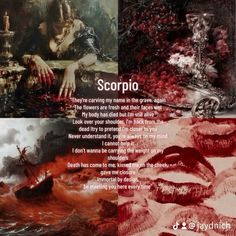 an image of a painting with the words scorpio on it