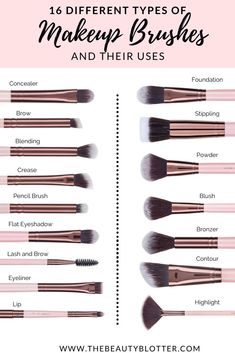 Makeup Brushes And Their Uses, Brushes And Their Uses, Balzam Na Pery, Membentuk Alis, Ideas De Maquillaje Natural