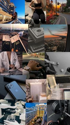 a collage of many different pictures with people working on laptops and other things