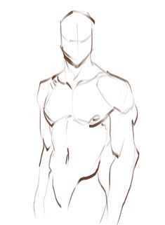 a drawing of a man's torso and chest