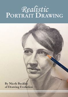 a drawing of a woman's face with the words realistic portrait drawing on it