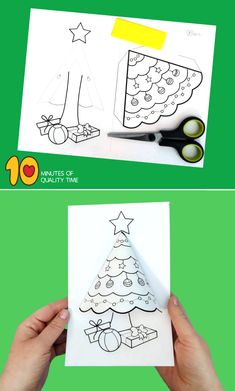 someone is making a christmas tree out of paper