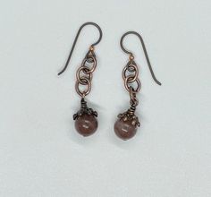 Hypoallergenic Purple Aventurine and Copper Earrings. The Ear Wires are niobium, which is naturally hypoallergenic, making this ear wire especially suited for customers with metal sensitivities. Approximately 1 1/2" long from the top of the ear wire and 1/4" wide. These Earrings have been antiqued, polished and sealed. Sealed with Protectaclear. ProtectaClear is a clear, protective coating that is tough enough to protect jewelry and is safe for wear against skin. ProtectaClear is practically inv Hypoallergenic Dangle Earrings With Copper Wire, The Ear, Copper Earrings, Ear Wire, Ear Wires, Copper, Skin, Purple