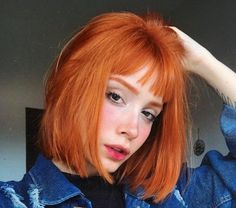 12inch Hair, Red Hair Bob, Fall Haircut, Hair Color Orange, Indian Remy Human Hair, Short Haircut Styles, Pretty Orange, Nobara Kugisaki