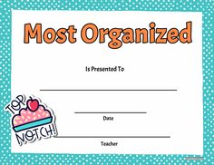 the most organized award certificate for teachers