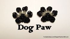 two black and white dog paws with the word dog paw written below them on a white background