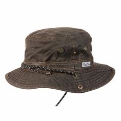 Conner Hats Boating Hats Brown / Small Mountain Ventilated Packer Hat Metal Mesh Screen, Bucket Hat With String, Designer Bucket Hats, Outback Hat, Hunting Hat, Mens Bucket Hats, Art Appliqué, Mens Fashion Rugged, Fishing Hat