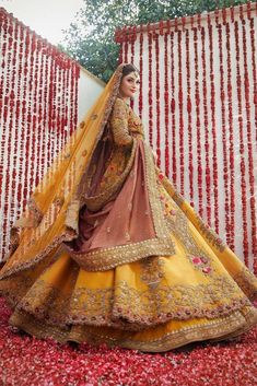 Bride twirling in a yellow wedding outfit Colorful Lehenga, Lehenga Photos, Lehenga Color Combinations, Mehndi Dress, Latest Bridal Lehenga, Top Wedding Trends, Wedding Lehenga Designs, Indian Bride Outfits, Bridal Lehenga Collection