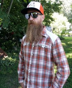 Mens 70s Shirt, Flannel and Corduroy, Flannel Shirt, Corduroy Shirt, Vintage Shirt, Plaid Shirt, 70s Mens Vintage Clothing, 70s Plaid, 70s Costume, Black Hipster, 70s Shirts, Shirt Flannel, Beard Model, Clothing Winter, Long Beards