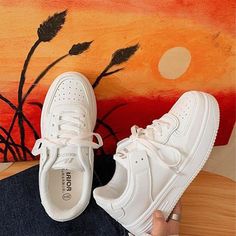 Vanessas Women's White Sneakers Shoes Sports Flat Platform Lace Up Ladies Stylish White Shoes - WE,6 White Shoes Sneakers, White Sneakers Women, Stylish Shoes, Sneakers Shoes, White Shoes, White Sneakers, Stylish Women, White Color, Going Out