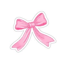 a pink bow sticker on a white background