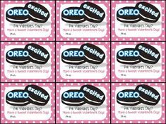 the oreo chocolates are on pink and white polka dots