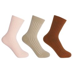 Indulge in the ultimate comfort and style with our women's luxury Neutral 3-Pack Essential ribbed socks. This collection of luxuriously soft socks comes in three sophisticated shades—cream, beige, and brown—bringing a touch of subtle elegance to your everyday attire and enhancing your look with a polished finish. MATERIAL: 77% Supima Cotton, 21% Polyamide, 2% Spandex. CARE: Wash inside out, with similar colours, at 30 degrees. Neutral Socks, Orange Socks, Luxury Socks, Ribbed Socks, Soft Socks, Green Socks, Pink Socks, Stocking Fillers For Her, Soft Sock