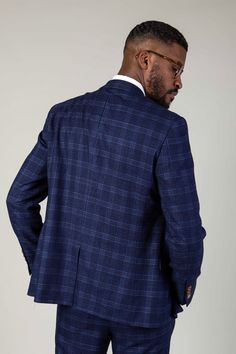 A blue and tan combination is a force to be reckoned with, and this Chigwell blazer is no exception. Featuring a timeless woven check in varying shades of blue and contrasting tan buttons, it makes for the perfect choice for your next formal event. Cut to a slim fit, it defines the torso to create a flattering silhouette and with a complimentary pocket square you'll always look presentable. Model wears size 38R. Features Slim fit Fully lined Single-breasted Peak lapel Single back vent Four butto Navy Jumper, Tan Shoes, Blue Tweed, Checked Blazer, Three Piece Suit, 3 Piece Suits, Pocket Square, Smart Casual, Formal Event